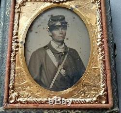 CIVIL War Ambrotype Soldier I. D. Patrick Lowrey 28th Mass. Infantry