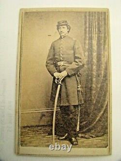 CIVIL War Armed CDV Photo IDD Massachusetts Officer