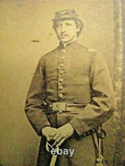 CIVIL War Armed CDV Photo IDD Massachusetts Officer