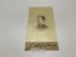 CIVIL War Cavalry CDV Sgn Union Lt J D Cutting Co A 7 New York Various Info
