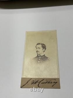 CIVIL War Cavalry CDV Sgn Union Lt J D Cutting Co A 7 New York Various Info