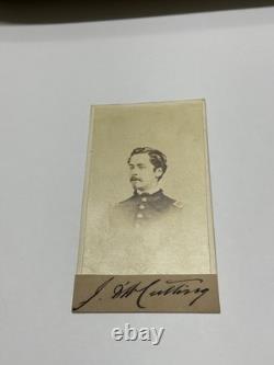 CIVIL War Cavalry CDV Sgn Union Lt J D Cutting Co A 7 New York Various Info