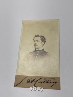 CIVIL War Cavalry CDV Sgn Union Lt J D Cutting Co A 7 New York Various Info