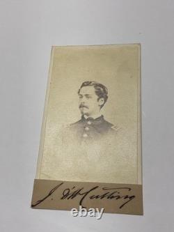 CIVIL War Cavalry CDV Sgn Union Lt J D Cutting Co A 7 New York Various Info