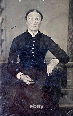 CIVIL War Elderly Woman Born During The Revolutionary War Tintype Photo