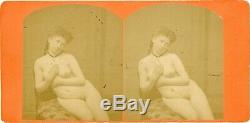 CIVIL War Era Risque Nude Lady Stereo View Incredible Photo For The Period