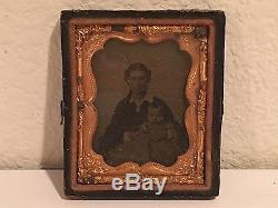 CIVIL War Era Tintype Photo Mother & Child Rare 1861-1865