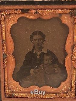 CIVIL War Era Tintype Photo Mother & Child Rare 1861-1865