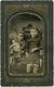Civil War Era Two Little Girls With Doll & Antique Tintype Photo