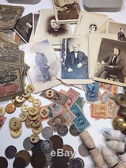 CIVIL War Lot Coins+currency+stamps+buttons-photos+political+militaria+csa++#&25