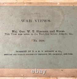 CIVIL War Maj. General William T. Sherman Battlefield Stereoview Photo 1864