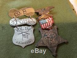 CIVIL War Officer Photo With Medals