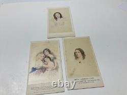 CIVIL War Poet Henry W Longfellow 3 Family Color CDV Photos 1864 Stunning