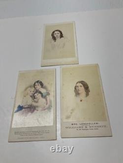 CIVIL War Poet Henry W Longfellow 3 Family Color CDV Photos 1864 Stunning
