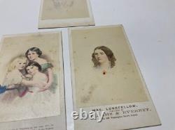 CIVIL War Poet Henry W Longfellow 3 Family Color CDV Photos 1864 Stunning