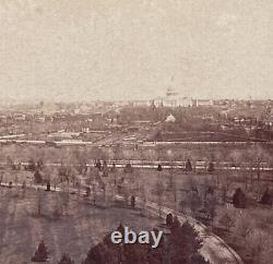 CIVIL War Reconstruction Early Washington DC Capitol Mall Stereoview Photo 1869