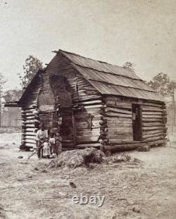 CIVIL War Reconstruction Era African American Sharecropper Stereoview Photo 1874