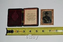 CIVIL War Soldier 1/9th Tintype In Thermoplastic Union Case Sabre Daguerreotype