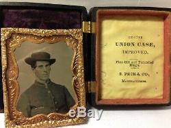 CIVIL War Soldier 9th Plate Excellent Clarity Full Case