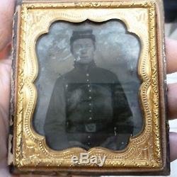 CIVIL War Soldier Ambrotype W Discharge Certificate Pvt C0. G 29th Massachusetts