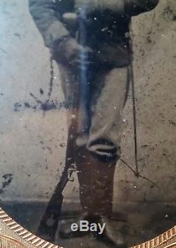 CIVIL War Soldier I. D. CDV & Armed Tintype Ma. Sharpshooters