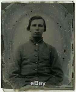CIVIL War Soldier Photo Ambrotype Illinois Possible Confederate
