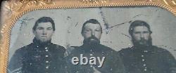 CIVIL War Tintype 3 Soldiers Pards