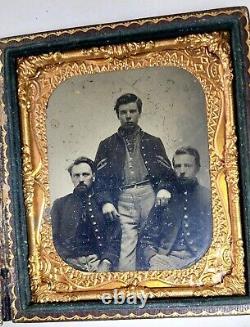 CIVIL War Tintype 3 Soldiers/pards