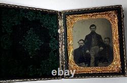 CIVIL War Tintype 3 Soldiers/pards