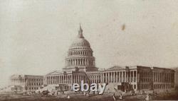 CIVIL War U. S. Capitol While Under Construction Artist Concept 1863 CDV Photo