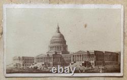 CIVIL War U. S. Capitol While Under Construction Artist Concept 1863 CDV Photo