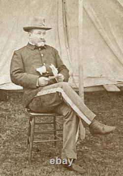 CIVIL War U. S. Grant's Son Col. Fred D. Grant Cmdg. 14th Regt Stereo Photo 1898