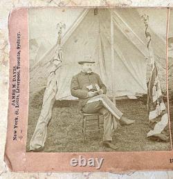 CIVIL War U. S. Grant's Son Col. Fred D. Grant Cmdg. 14th Regt Stereo Photo 1898
