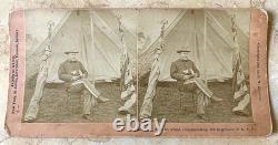 CIVIL War U. S. Grant's Son Col. Fred D. Grant Cmdg. 14th Regt Stereo Photo 1898