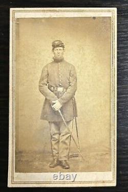 CIVIL War Union Artillery Sergeant Sword In Hand CDV Photo