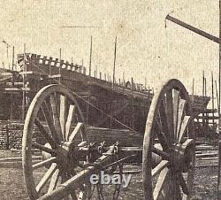 CIVIL War Union New York Navy Yard War Ships Under Construction Stereoview Photo