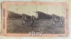 CIVIL War Union New York Navy Yard War Ships Under Construction Stereoview Photo