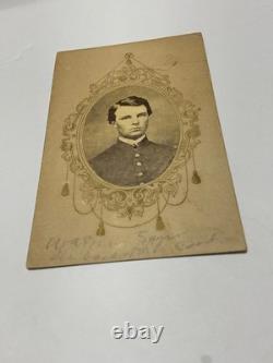 CIVIL War Union Officer 1863 CDV Nashville With Gold Borders Warren Sayas