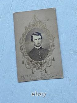 CIVIL War Union Officer 1863 CDV Nashville With Gold Borders Warren Sayas