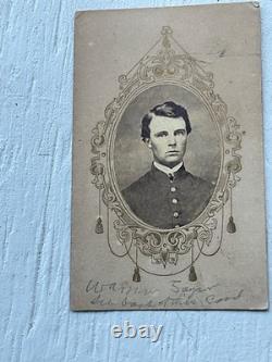 CIVIL War Union Officer 1863 CDV Nashville With Gold Borders Warren Sayas