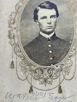 CIVIL War Union Officer 1863 CDV Nashville With Gold Borders Warren Sayas