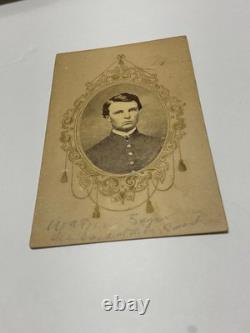 CIVIL War Union Officer 1863 CDV Nashville With Gold Borders Warren Sayas