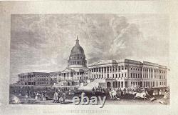CIVIL War Us Capitol Before Dome Construction Artist Concept 1858 CDV Photo 1863