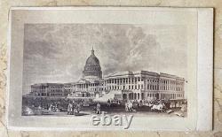 CIVIL War Us Capitol Before Dome Construction Artist Concept 1858 CDV Photo 1863