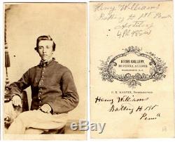 CIVIL War-battery H 1st Penna-cdv-with, ID