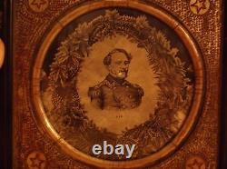 CR Robert E. Lee Framed Photograph on Silk WH Tucker Kayess