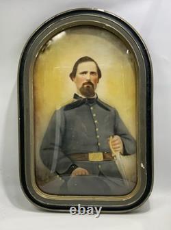 Ca 1920s convex glass Photo of Capt Abner Monroe Reynolds Confederate Civil war