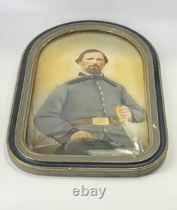 Ca 1920s convex glass Photo of Capt Abner Monroe Reynolds Confederate Civil war
