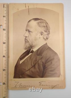 Cabinet Card Antique Photo Civil War Union Army General Thomas Ewing Jr. Signed
