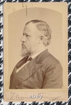 Cabinet Card Antique Photo Civil War Union Army General Thomas Ewing Jr. Signed